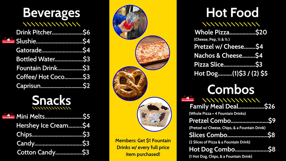 Image of the Brighton Air Café Menu at Airborne Adventure.